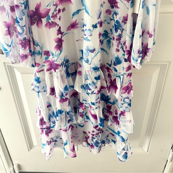 NWT Lulu’s Sweet Sunday Floral Print Long Sleeve Midi Dress Medium - Picture 7 of 14